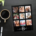 Black photo collage monogram appointment 2023 planer<br><div class="desc">Make your own unique family photo collage as a gift or for yourself. Use four, 9 of your favorite photos of your family, friends, dream travel destination or pet! Personalize and add a name and your monogram letter. The name is written with a modern hand lettered style script with swashes....</div>