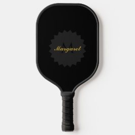 Black Pickleball Paddle mit Name und Initial
