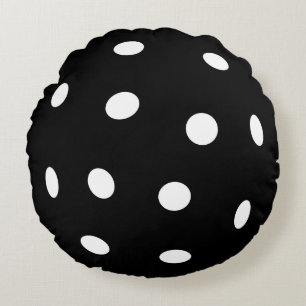 Black Pickleball Rundes Kissen