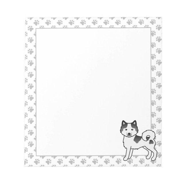 Black Piebald Alaskan Malamute Niedlich Cartoon Do Notizblock (Vorderseite)