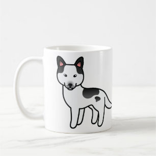 Black Piebald Cartoon Siberian Husky Kaffeetasse