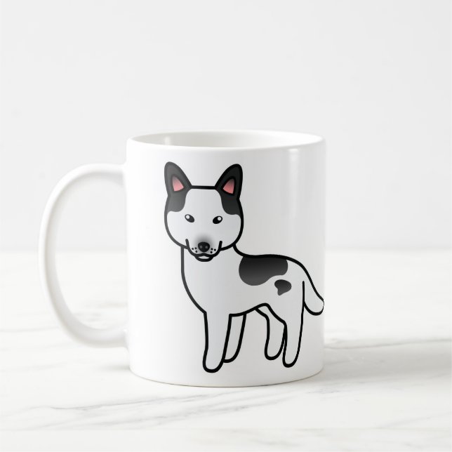 Black Piebald Cartoon Siberian Husky Kaffeetasse (Links)