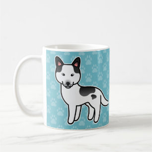 Black Piebald Cartoon Siberian Husky Kaffeetasse