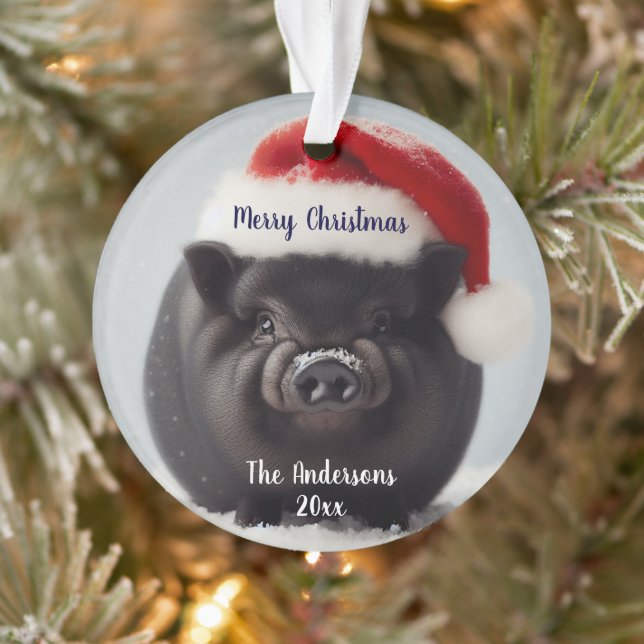 Black Pig Christmas Ornament (Baum)