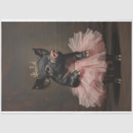 Black Pig Pink Tutu & Crown Decoupage Seidenpapier