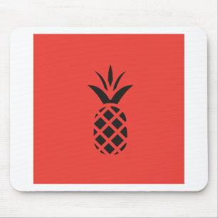 Black Pine Apple in Red Mousepad