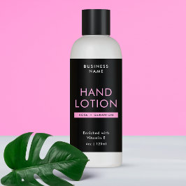 Black & Pink 4 OZ Kosmetisches Flaschenwaschmittel Rechteckiger Aufkleber