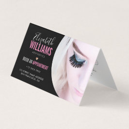 Black Pink Beauty Salon mit Foto T&C Loyalität und Visitenkarten