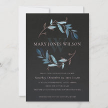 BLACK PINK BLUE FOLIAGE WREATH BABY SHOWCARD