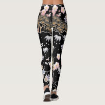 Black Pink Cherry Blossom Elegantes Blumenmuster