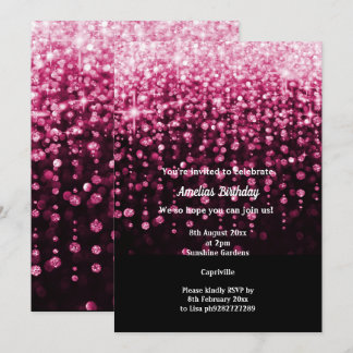 BLACK PINK DIAMOND WATERFALL GEBURTSTAGSPARTEI EINLADUNG