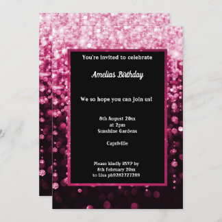 BLACK PINK DIAMOND WATERFALL GEBURTSTAGSPARTEI EINLADUNG