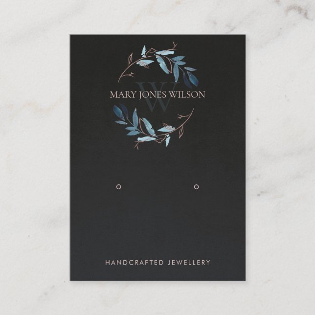 BLACK PINK FOLIAGE MONOGRAM EARRING DISPLAY LOGO VISITENKARTE (Vorderseite)