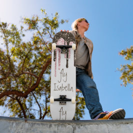 Black Pink Glitzer Girly Sparkle Personalisierter  Skateboard