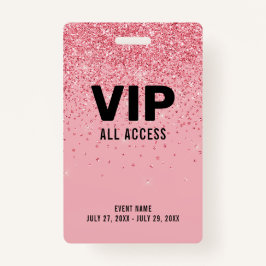 Black Pink Glitzern VIP All Access Pass Event ID Ausweis