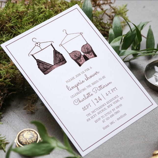 Black Pink Lace Watercolor Lingerie Brautparty Einladung (Von Creator hochgeladen)