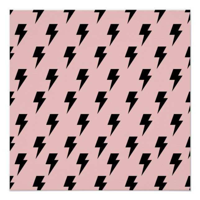 Black Pink Lightning Y2K Indie Bold Wall Decor Poster (Vorderseite)