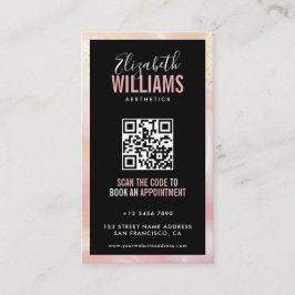Black Pink Marble Beauty Salon QR Code Loyalität & Visitenkarte