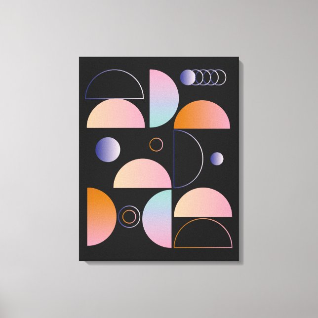 Black Pink Orange Abstract Art Pattern Leinwanddruck (Vorderseite)