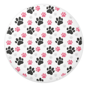 Black Pink Paw Print Dog Owner Puppy Lover Pets Keramikknauf