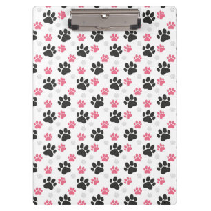 Black Pink Pfotenabdruck Hundebesitzer Hunde Liebh Klemmbrett
