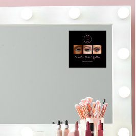 Black Pink Schrift Logo Foto Makeup Studio Fensteraufkleber
