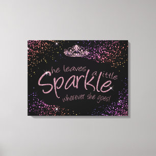 Black & Pink She  ein kleines Sparkel - Krone Leinwanddruck