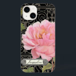 Black Pink Vintage Elegant Stylish Peony Floral Case-Mate iPhone Hülle<br><div class="desc">With a black blackground an a grey, wrought iron trellis behind the floral design, this artwork was created from an elegant, vintage style painting by Audrey Jeanne Roberts. This botanical style peony flower blossom is in pinks ranging from blush pink to bright pink with vining foliage and a cast iron...</div>