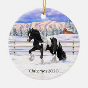 Black Pinto Piebald Sinti und Roma Vanner Entwurf Keramik Ornament