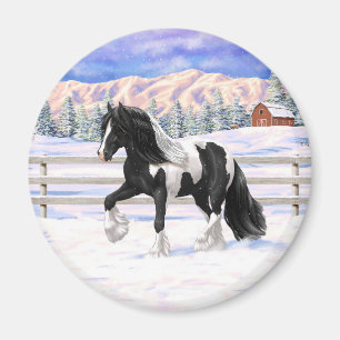 Black Pinto Piebald Sinti und Roma Vanner Entwurf Magnet