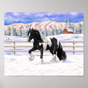 Black Pinto Piebald Sinti und Roma Vanner Entwurf  Poster