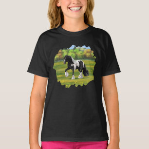 Black Pinto Piebald Sinti und Roma Vanner Entwurf  T-Shirt