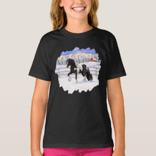 Black Pinto Piebald Sinti und Roma Vanner Entwurf  T-Shirt
