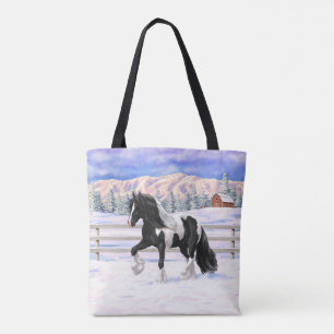 Black Pinto Piebald Sinti und Roma Vanner Entwurf  Tasche