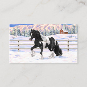 Black Pinto Piebald Sinti und Roma Vanner Entwurf  Visitenkarte