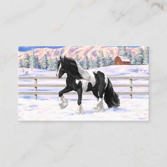 Black Pinto Piebald Sinti und Roma Vanner Entwurf  Visitenkarte (Vorderseite)