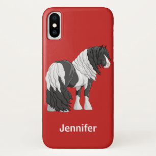 Black Pinto Piebald Sinti und Roma Vanner Pferdewe Case-Mate iPhone Hülle