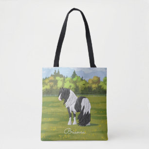 Black Pinto Piebald Sinti und Roma Vanner Pferdewe Tasche