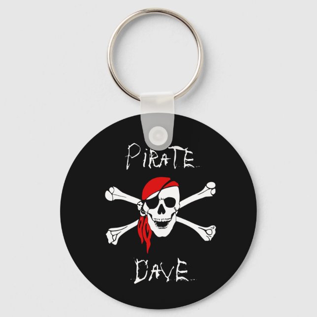 Black Pirate Skull Crossbones Schlüsselkettengesch Schlüsselanhänger (Vorderseite)