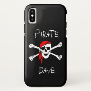 Black Pirate Skull und Crossbones iPhone Case