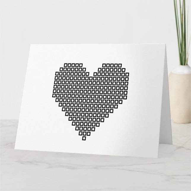 Black pixel heart karte (Vorderseite)