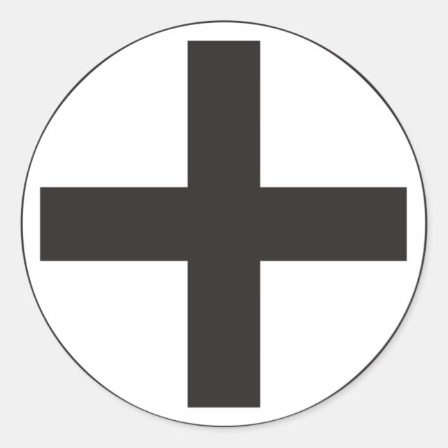 Black Plus-Zeichen Runder Aufkleber (Vorderseite)