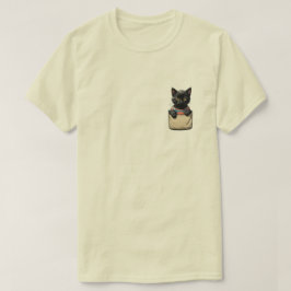 Black Pocket Cat T-Shirt