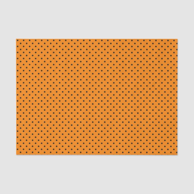 BLACK POLKA DOT AUF ORANGE Tissue Seidenpapier (Vorderseite)