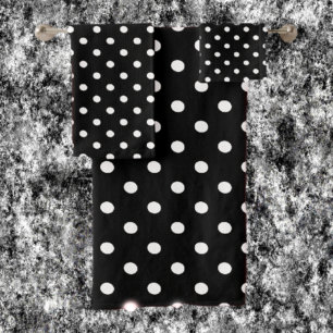 Black Polka Dot Badhandtuch Set