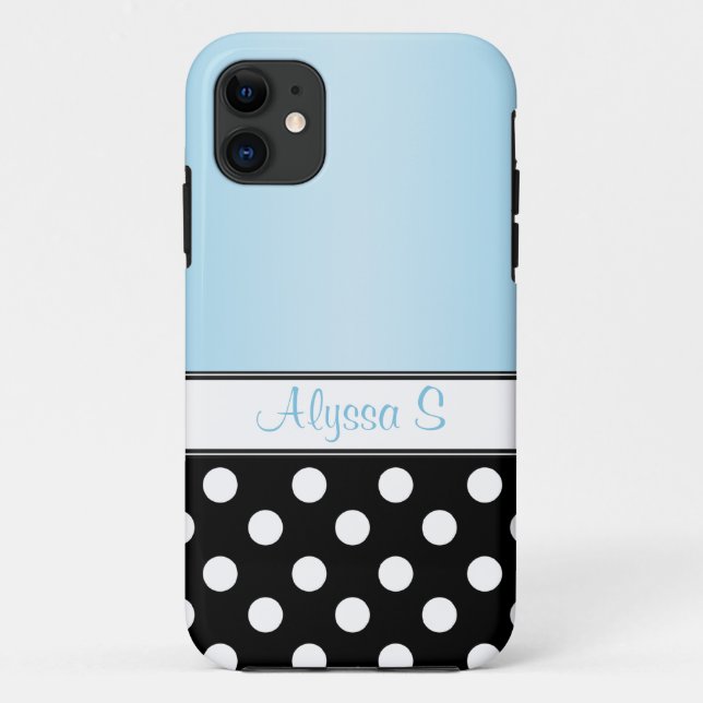 Black Polka Dot Blue iPhone 5 Fall Case-Mate iPhone Hülle (Rückseite)