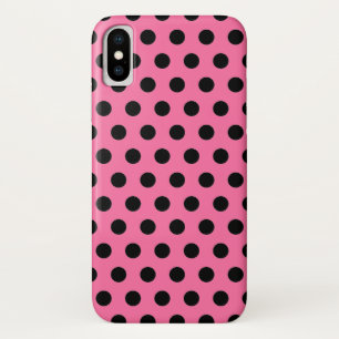 Black Polka Dot Elegantes Muster auf Rosa Case-Mate iPhone Hülle