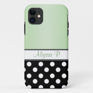 Black Polka Dot Green iPhone 5 Fall title_seo2