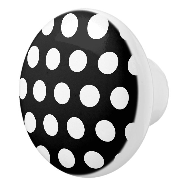 Black Polka Dot Keramik Knobs Keramikknauf (Rechts)
