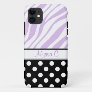 Black Polka Dot Lila Zebra Print iPhone 5 Fall Case-Mate iPhone Hülle